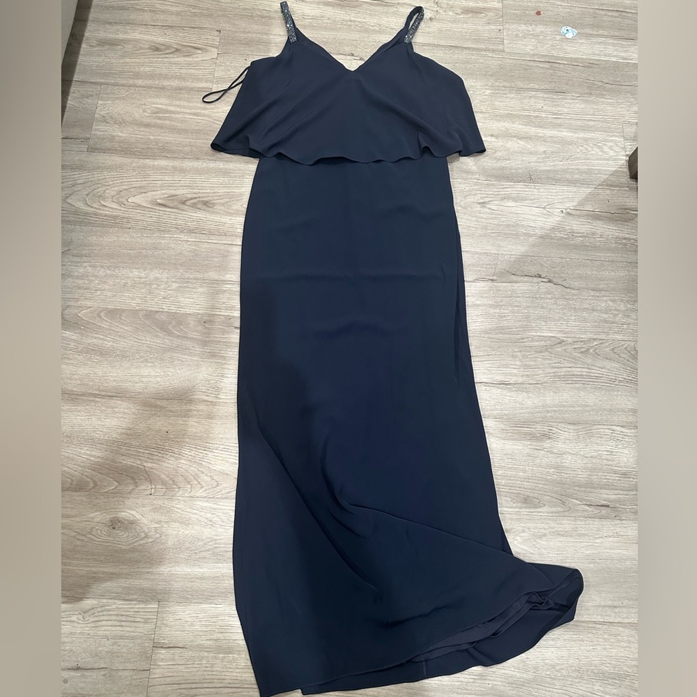 Ralph Lauren Navy Spaghetti Strap Maxi Dress